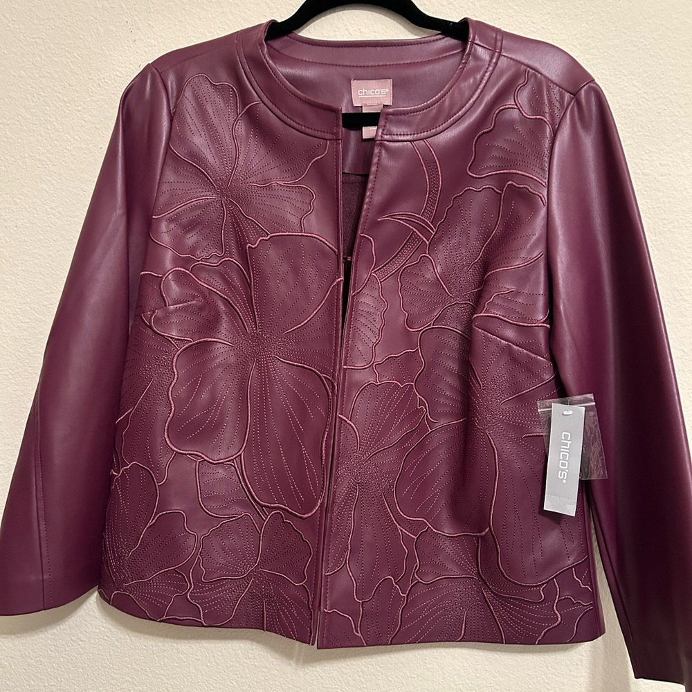 Chico's Quilted Jacket in Deep Purple
